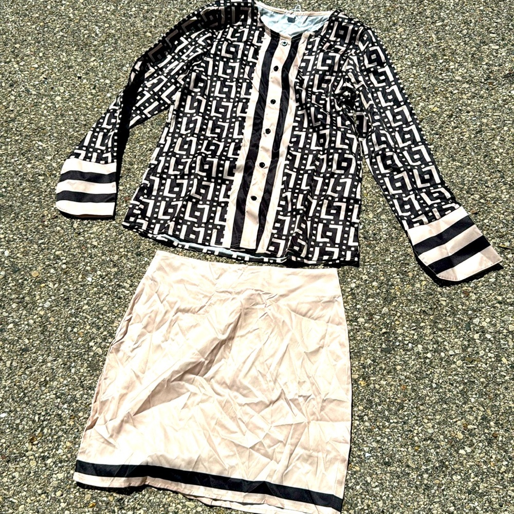 Mini shirt with blouse NWT satin set